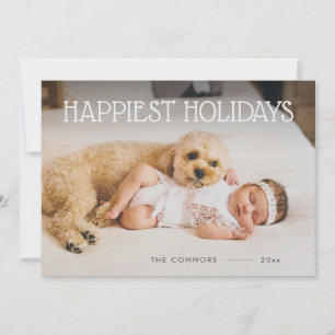 Happiest Holiday Cute Personalised Christmas Card