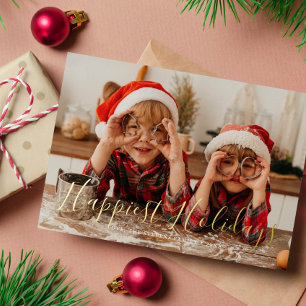 "Happiest Holidays" Custom Photo Christmas