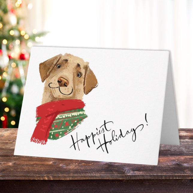 Happiest Holidays Dog Card - Festive Pet Greetings (Happiest Holidays Dog Card - Festive Pet Greetings)