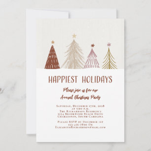 Happiest Holidays Elegant Festive Holiday Party Invitation