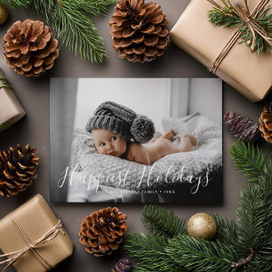 Happiest Holidays Family Photo Christmas Holiday Card
