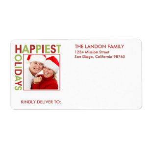 Happiest Holidays family photo shipping address