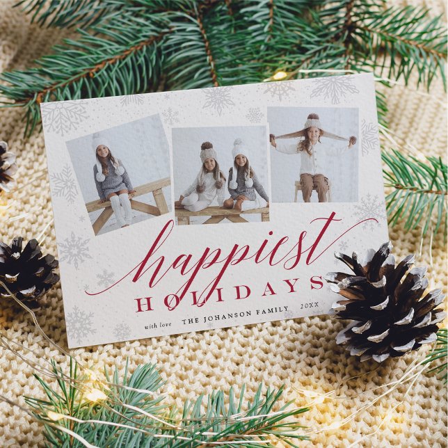 Happiest Holidays | Holiday Photo Collage Card (Creator Uploaded)