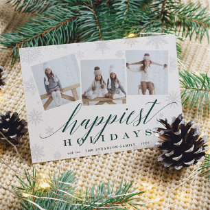 Happiest Holidays   Holiday Photo Collage Card