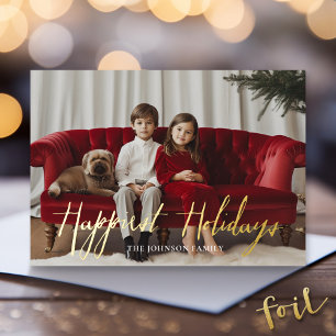 Happiest Holidays Modern Full Photo Script Type