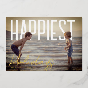 Happiest Holidays Modern Photo Card