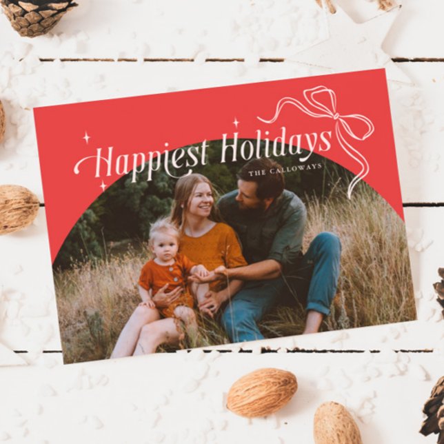 Happiest Holidays Red Christmas Holiday Card (Creator Uploaded)