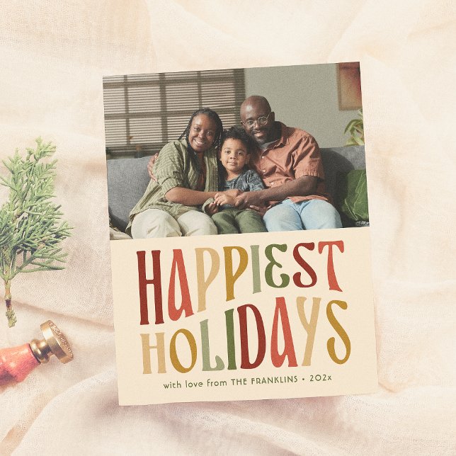 Happiest Holidays Retro Christmas Photo Budget (Creator Uploaded)