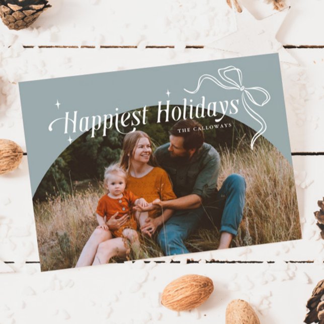 Happiest Holidays Stone Christmas Holiday Card (Creator Uploaded)