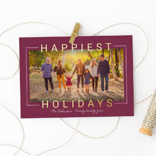 Happiest Modern Gold Text Wine Red Photo