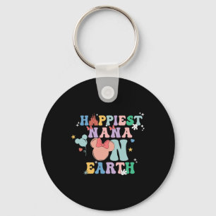 Happiest Nana On Earth Groovy Mum Mother's Day  Key Ring