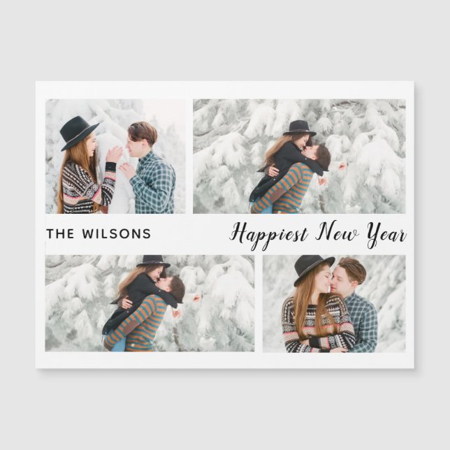 happiest new year chic modern multi photo new year (Front)