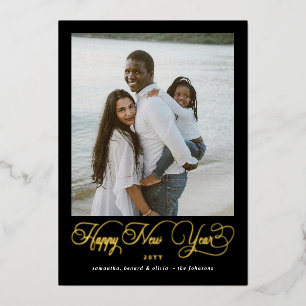Happiest New Year Elegant Script Family 4 Photo