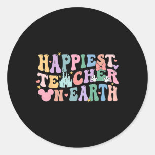 Happiest Teacher On Earth National Teacher's Day M Classic Round Sticker