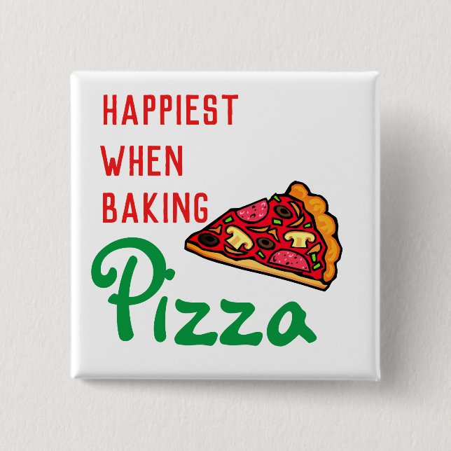 Happiest  when   baking  15 cm square badge (Front)