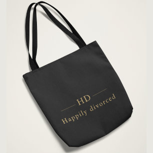 Happily Divorced Elegant Monogram Fresh Start Tote Bag