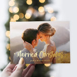 Happily Drawn Married Christmas Real Foil Card<br><div class="desc">Celebrate the graduate in your life in style! Designed by Berry Berry Sweet (www.berryberrysweet.com). Visit our website for modern and stylish invitations,  announcements,  and personalised gifts.</div>