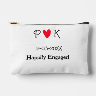 Happily Engaged add couple name letter date year h Accessory Pouch