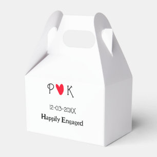 Happily Engaged add couple name letter date year h Favour Box