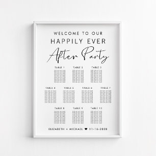 Happily Ever After 10 Table Wedding Seating Chart