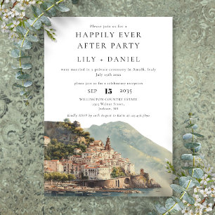 Happily Ever After Amalfi Italy Wedding Invitation