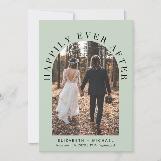 Happily Ever After Arch Photo Wedding Reception Invitation (Front)
