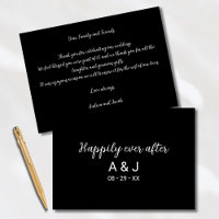 Happily Ever After Black White Monogrammed