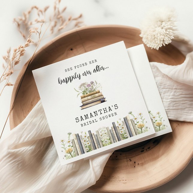 Happily Ever After Book Bridal Shower Napkin (Creator Uploaded)