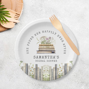 Happily Ever After Book Bridal Shower Paper Plate