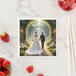 Happily Ever After Bride And Groom, Napkin