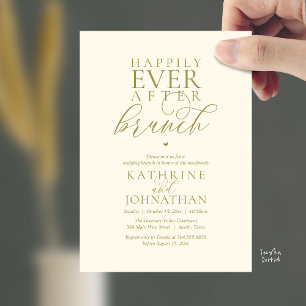 Happily Ever After Brunch Classy Wedding Elopement Invitation