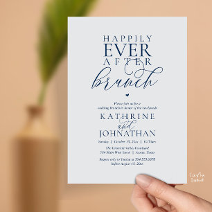 Happily Ever After Brunch Classy Wedding Elopement Invitation