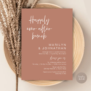 Happily Ever After Brunch, Elopement, Terracotta Invitation
