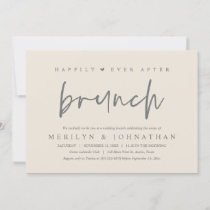 Happily Ever After Brunch Minimalist Wedding Party Invitation
