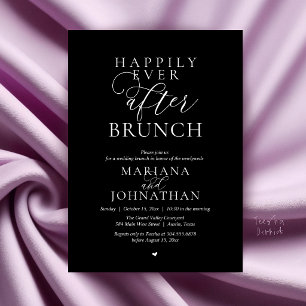 Happily Ever After Brunch, Modern Elegant Wedding Invitation