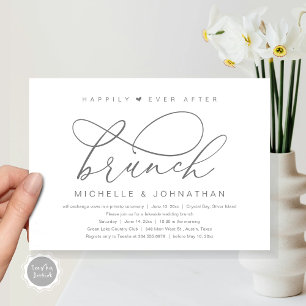 Happily Ever After Brunch, Modern Romantic Party Invitation