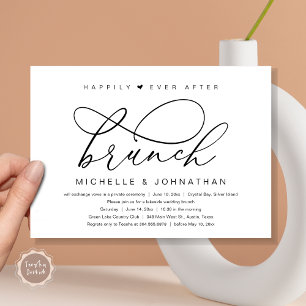Happily Ever After Brunch, Modern Romantic Party Invitation
