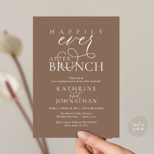 Happily Ever After Brunch Post Wedding Elopement Invitation