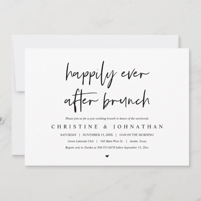 Happily ever after brunch, post wedding invitation (Front)