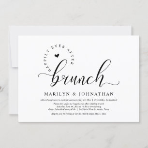 Happily Ever After Brunch, Wedding Elopement Invitation