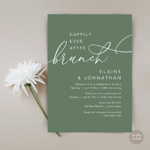 Happily Ever After Brunch, Wedding Elopement Party Invitation