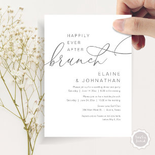 Happily Ever After Brunch, Wedding Elopement Party Invitation