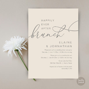 Happily Ever After Brunch, Wedding Elopement Party Invitation