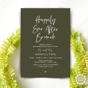 Happily Ever After Brunch, Wedding Elopement Party Invitation