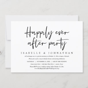 Happily Ever After Casual Wedding Elopement Party Invitation