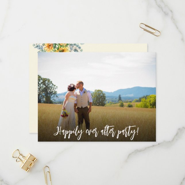 Happily Ever After Casual Wedding Reception Invitation Postcard (Front/Back In Situ)