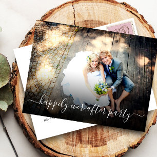 Happily Ever After Casual Wedding Reception Invitation Postcard