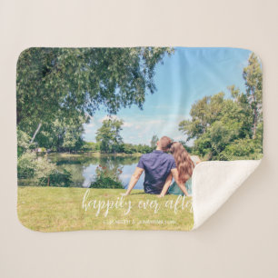 Happily Ever After Couple Photo Sherpa Blanket