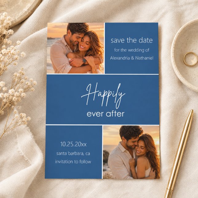 Happily Ever After Custom Photo Save the Date Invitation (Creator Uploaded)