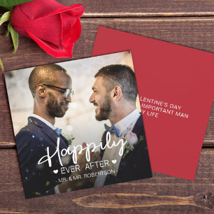Happily ever after custom photo Valentine card